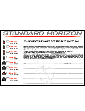 Standard Horizon Rebate  Form