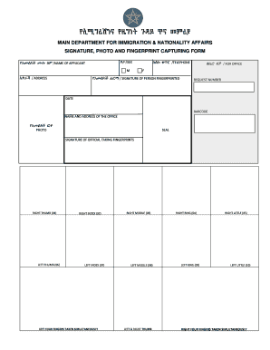 Ethiopian Embassy Fingerprint Form