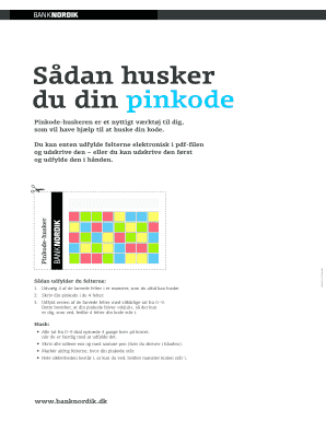 Pinkode Husker  Form