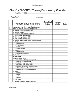 Ichem Velocity Troubleshooting  Form