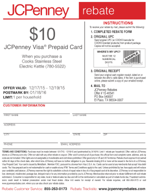 Jcpenney Rebates  Form