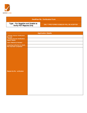 Dataflow Reverification  Form