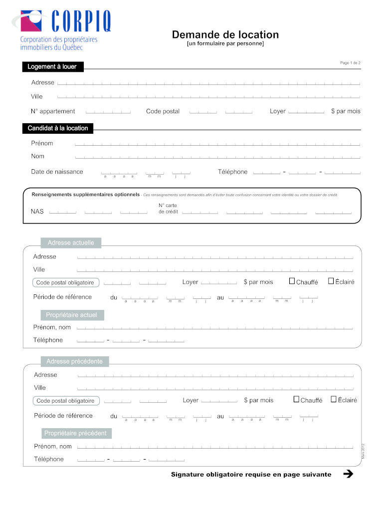  Corpiq Formulaire Demande De Location 2014