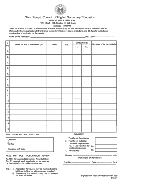 Wbchse Challan Form PDF