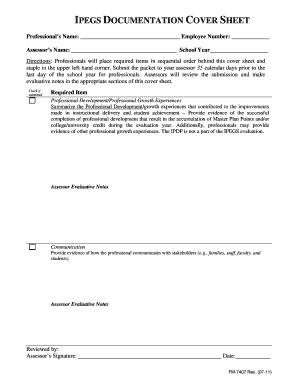 Ipegs Documentation Cover Sheet  Form