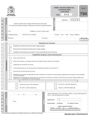 Modelo 790 Guardia Civil  Form