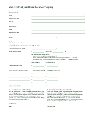 Brief Huurverhoging  Form