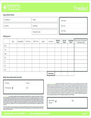 Sensible Staffing Timesheet  Form