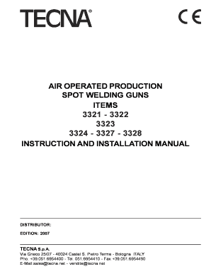 INSTRUCTION and INSTALLATION MANUAL Spot Weld Inc  Form