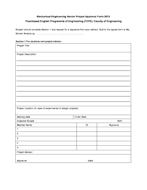 MESenior Project Approval Formpdf TEP TEPE Faculty of
