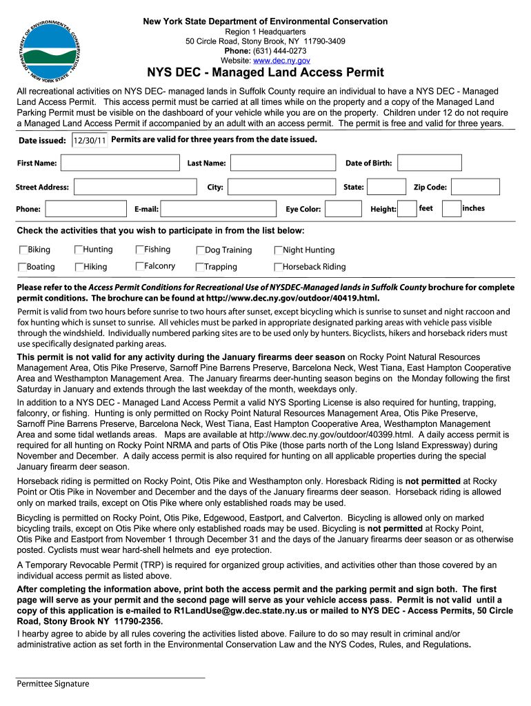 Dec Access Permit  Form