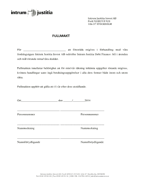 Intrum Fullmakt  Form