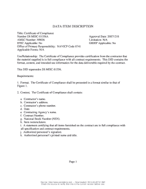 Di Misc 81356a  Form