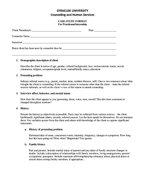 Case Presentation Format