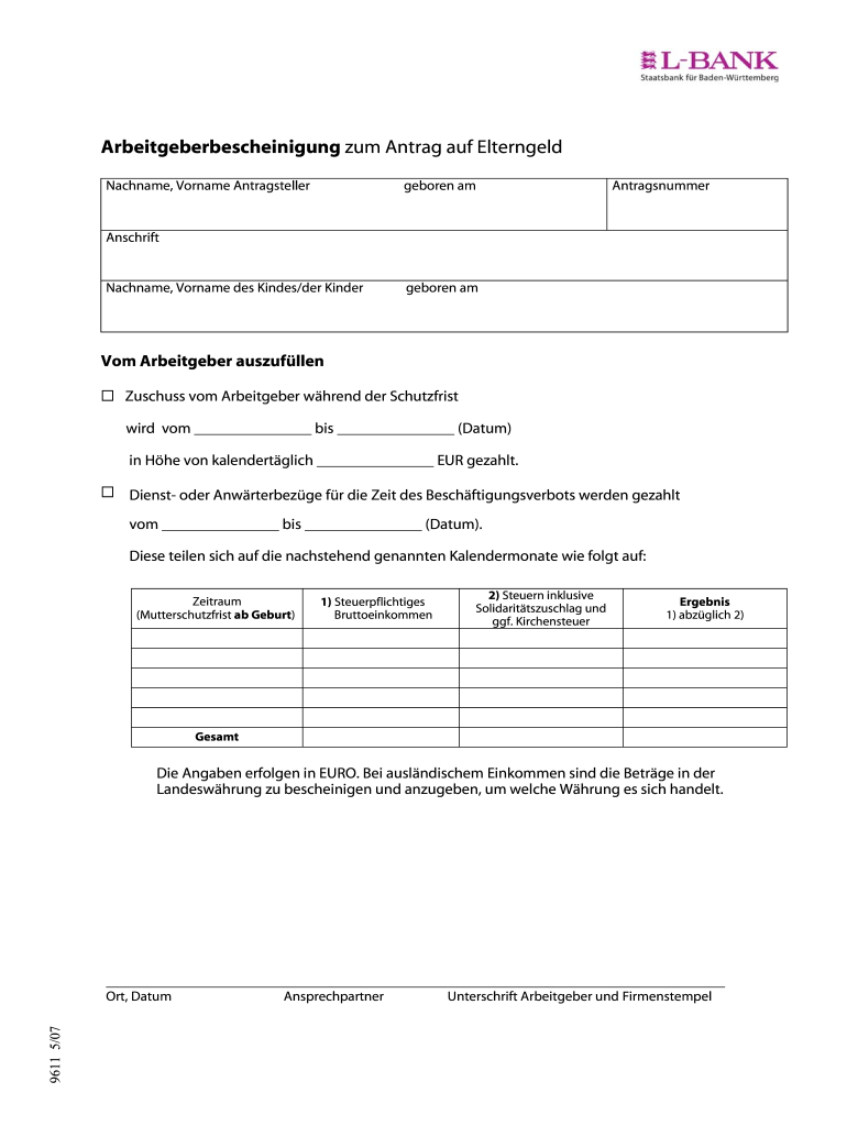  Arbeitgeberbescheinigung L Bank F R Geburten Ab 01 07 15 2007-2024