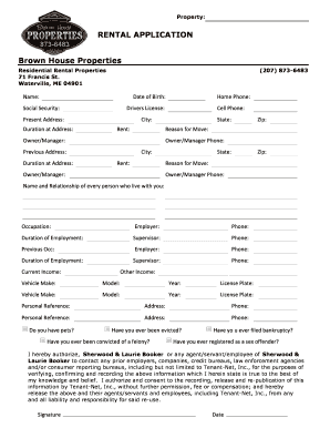 Brown House Properties  Form