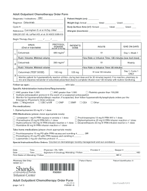 Chemotherapy Order Templates  Form