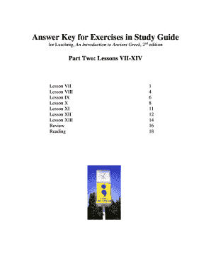 An Introduction to Ancient Greek Answer Key  Form