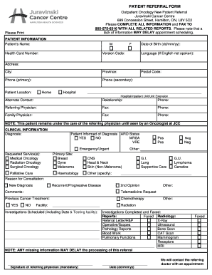 Juravinski Referral Form