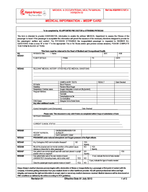  Kenya Airways Health Declaration Form 2013