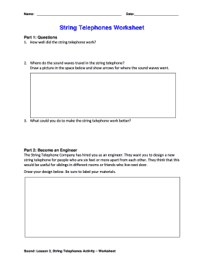 String Telephone Worksheet  Form