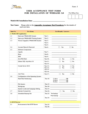 Websams  Form