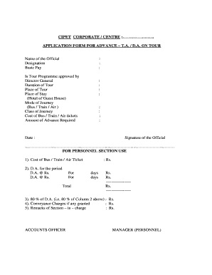 Tour Programme Format