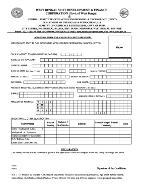 Cipet Haldia  Form