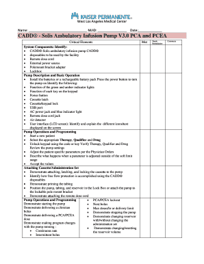 CADD Solis Ambulatory Infusion Pump Checklist WLA  Form