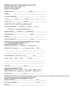 Septic Permit Somerset County Health Department Somersethealth  Form