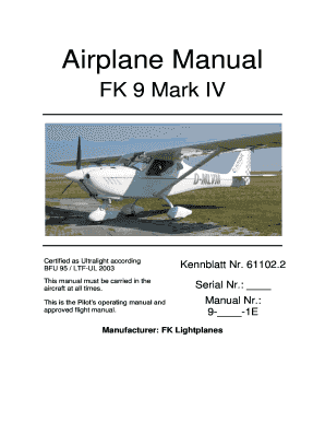 Manuel De Vol Fk9 Mark 4  Form