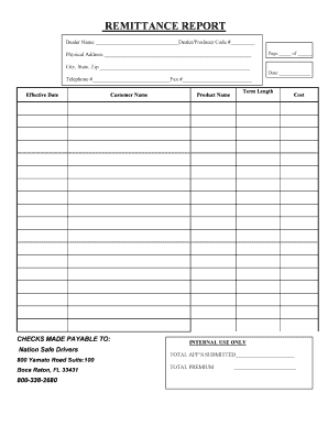 Nation Safe Drivers  Form