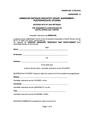 Armscor Bursary  Form