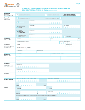 Domanda Di Attribuzione Codice Fiscale  Form