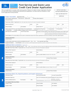 Quick Lane Credit Card Application  Form