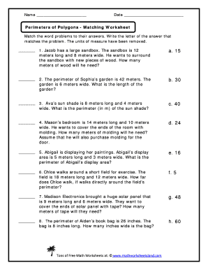 Polygon Word Problems with Answers PDF  Form