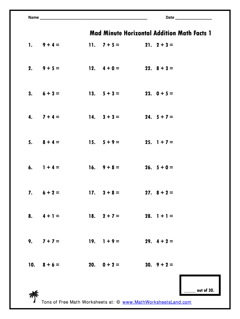 Mad Minute Online  Form