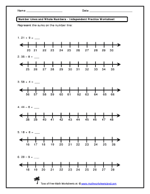 30 to 30 Number Line  Form