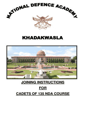 Nda Joining Instructions PDF  Form