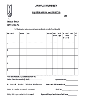 Book Requisition  Form