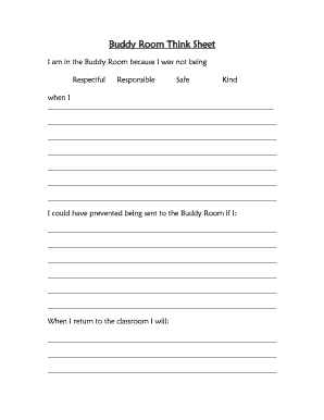 Buddy Room Think Sheet  Form