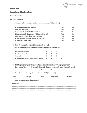 Nursing Journal Club Template  Form