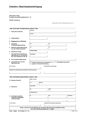 Download Zwischen Abschlussbescheinigung PDF 60 KB Deutscherring Kranken  Form