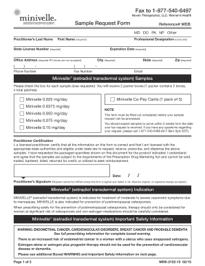 Minivelle Samples  Form