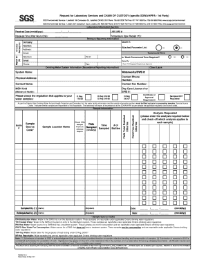 Drinking Water Testing Form