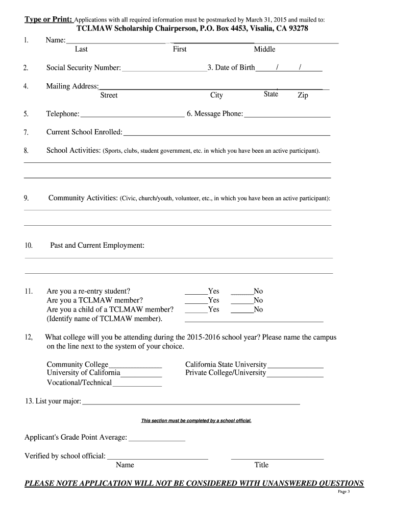  Tulare County League of Mexican American Woman Form 2015-2024