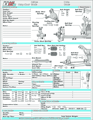B5M Blank Setup Sheet Team Associated  Form