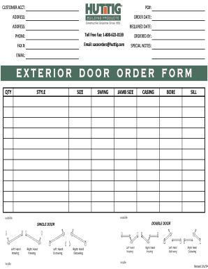 Entry Door Order Form