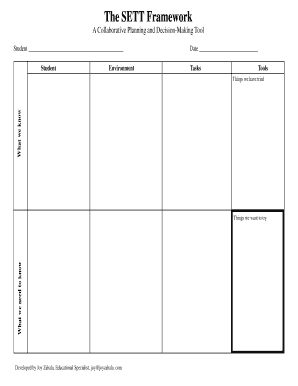 SETT Framework Grid 1102 SETT Framework Grid 1102  Form