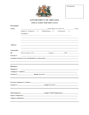 Grenada Housing Authority Soft Loan  Form